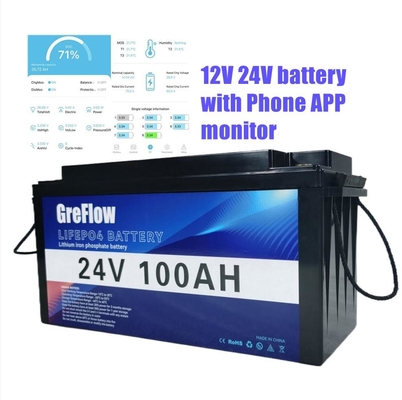 van de het Lood de Zure Batterij van 24v 100ah Vervanging Lifepo4 Marine Battery With Bluetooth APP