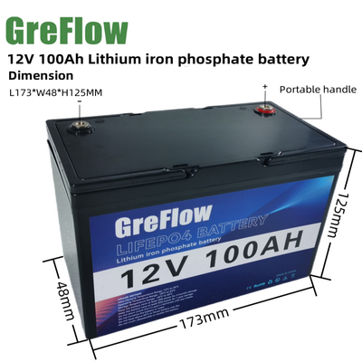 OEM Lithiumlifepo4 12v 100ah Batterij met Slimme Bms IP65